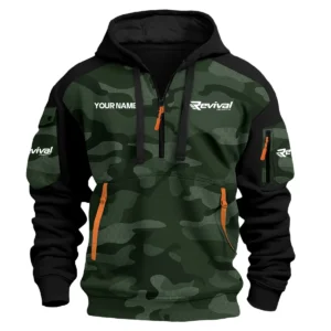 Revival Boats Exclusive Logo Hoodie Half Zipper Fishing QTFS200525A3RVB - Green