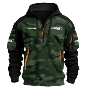 Stacer Exclusive Logo Hoodie Half Zipper Fishing QTFS200525A3STC - Green