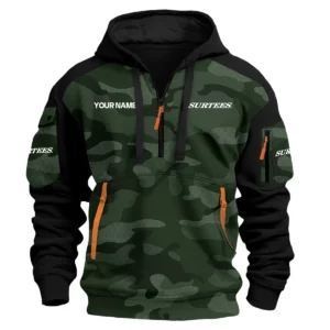 Surtees Exclusive Logo Hoodie Half Zipper Fishing QTFS200525A3SUB - Green