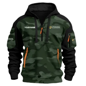 Zerek Innovation Exclusive Logo Hoodie Half Zipper Fishing QTFS200525A3ZI - Green