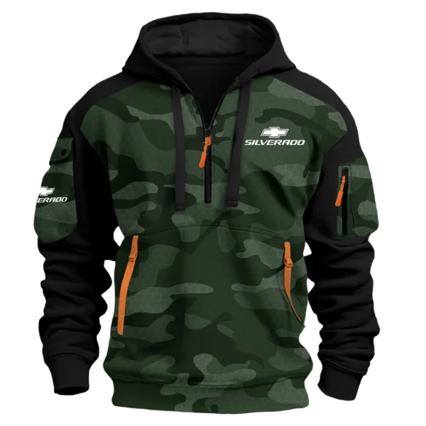 Chevrolet Silverado Exclusive Logo Hoodie Half Zipper Ute QTUT280525A1CS - Green