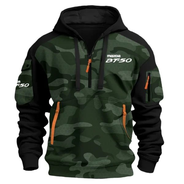 Mazda BT-50 Exclusive Logo Hoodie Half Zipper Ute QTUT280525A1MBT - Green
