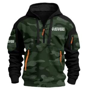 Mitsubishi Triton Exclusive Logo Hoodie Half Zipper Ute QTUT280525A1MT - Green