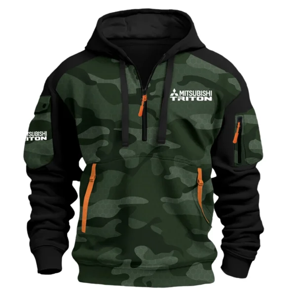 Mitsubishi Triton Exclusive Logo Hoodie Half Zipper Ute QTUT280525A1MT - Green