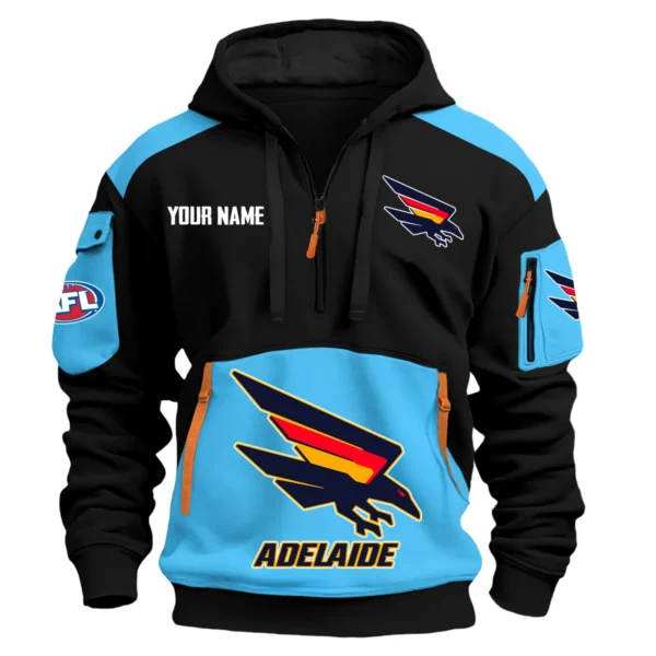 Adelaide Crows Australian Football League Exclusive Logo Hoodie Half Zipper HOAFL190525A01ADEL - Light Blue