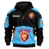 Brisbane Lions Australian Football League Exclusive Logo Hoodie Half Zipper HOAFL190525A01BL - Light Blue
