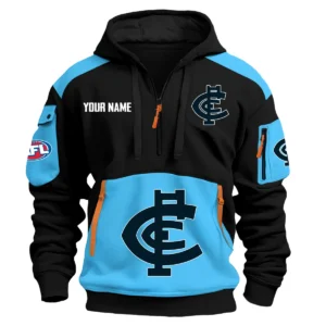 Carlton Blues Australian Football League Exclusive Logo Hoodie Half Zipper HOAFL190525A01CARL - Light Blue