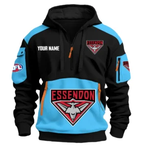 Essendon Bombers Australian Football League Exclusive Logo Hoodie Half Zipper HOAFL190525A01ESS - Light Blue