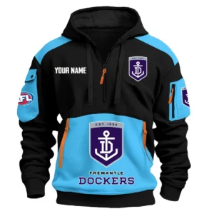Fremantle Dockers Australian Football League Exclusive Logo Hoodie Half Zipper HOAFL190525A01FRE - Light Blue