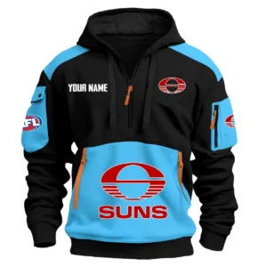 Gold Coast SUNS Australian Football League Exclusive Logo Hoodie Half Zipper HOAFL190525A01GCFC - Light Blue