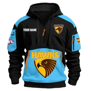 Hawthorn Hawks Australian Football League Exclusive Logo Hoodie Half Zipper HOAFL190525A01HAW - Light Blue