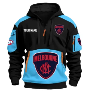 Melbourne Demons Australian Football League Exclusive Logo Hoodie Half Zipper HOAFL190525A01MELB - Light Blue