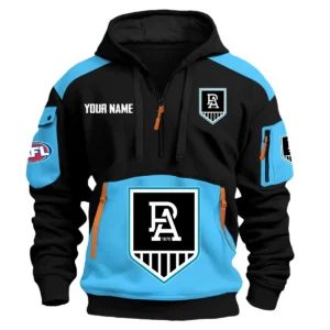 Port Adelaide Power Australian Football League Exclusive Logo Hoodie Half Zipper HOAFL190525A01PORT - Light Blue