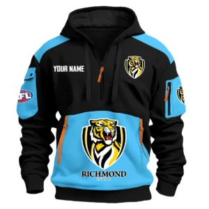 Richmond Tigers Australian Football League Exclusive Logo Hoodie Half Zipper HOAFL190525A01RICH - Light Blue