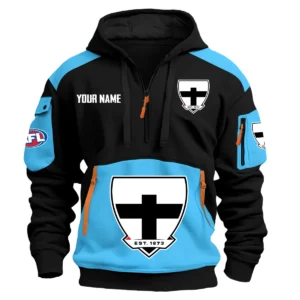 St Kilda Saints Australian Football League Exclusive Logo Hoodie Half Zipper HOAFL190525A01STK - Light Blue