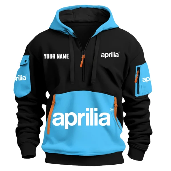 Aprilia Exclusive Logo Hoodie Half Zipper HOMOT090625A01AMHDF - Light Blue
