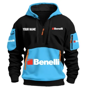 Benelli Exclusive Logo Hoodie Half Zipper HOMOT090625A01BENHDF - Light Blue