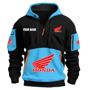 Honda Exclusive Logo Hoodie Half Zipper HOMOT090625A01HONHDF - Light Blue