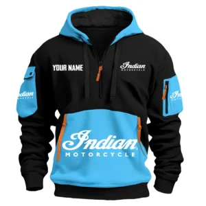 Indian Motorcycle Exclusive Logo Hoodie Half Zipper HOMOT090625A01INDHDF - Light Blue
