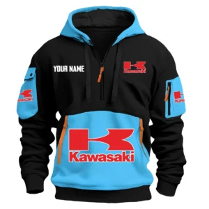 Kawasaki Exclusive Logo Hoodie Half Zipper HOMOT090625A01KAWHDF - Light Blue