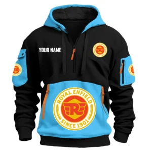 Royal Enfield Exclusive Logo Hoodie Half Zipper HOMOT090625A01ROYHDF - Light Blue