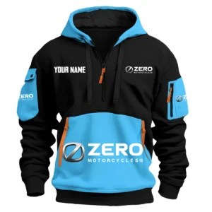 Zero Motorcycles Exclusive Logo Hoodie Half Zipper HOMOT090625A01ZERHDF - Light Blue
