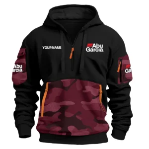 Abu Garcia Exclusive Logo Hoodie Half Zipper Fishing QTFS200525A2AG - Marron