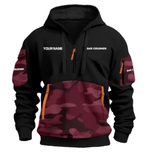 Bar Crusher Exclusive Logo Hoodie Half Zipper Fishing QTFS200525A2BCR - Marron