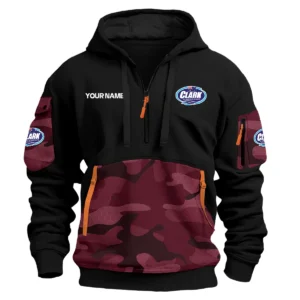 Clark Aluminium Boats Exclusive Logo Hoodie Half Zipper Fishing QTFS200525A2CAB - Marron