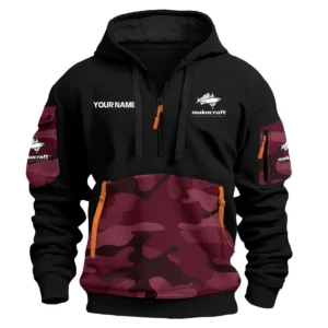 Makocraft Boats Exclusive Logo Hoodie Half Zipper Fishing QTFS200525A2MAB - Marron