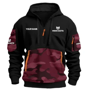 Minn Kota Exclusive Logo Hoodie Half Zipper Fishing QTFS200525A2MNK - Marron