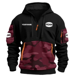 Penn Fishing Exclusive Logo Hoodie Half Zipper Fishing QTFS200525A2PES - Marron