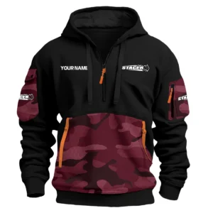 Stacer Exclusive Logo Hoodie Half Zipper Fishing QTFS200525A2STC - Marron