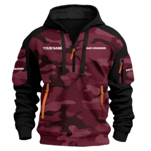 Bar Crusher Exclusive Logo Hoodie Half Zipper Fishing QTFS200525A3BCR - Marron