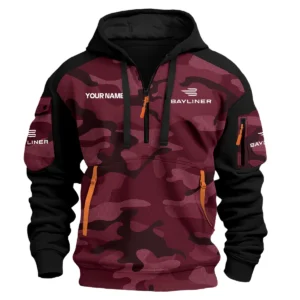 Bayliner Exclusive Logo Hoodie Half Zipper Fishing QTFS200525A3BYL - Marron