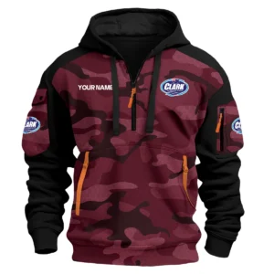 Clark Aluminium Boats Exclusive Logo Hoodie Half Zipper Fishing QTFS200525A3CAB - Marron