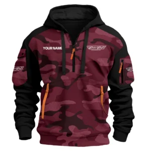 CruiseCraft Exclusive Logo Hoodie Half Zipper Fishing QTFS200525A3CCB - Marron