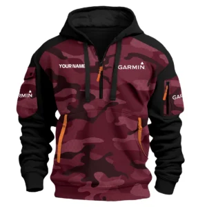 Garmin Exclusive Logo Hoodie Half Zipper Fishing QTFS200525A3GA - Marron