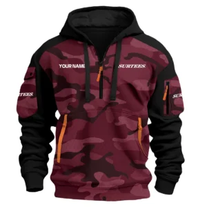 Surtees Exclusive Logo Hoodie Half Zipper Fishing QTFS200525A3SUB - Marron