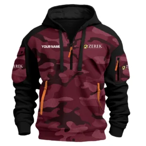 Zerek Innovation Exclusive Logo Hoodie Half Zipper Fishing QTFS200525A3ZI - Marron