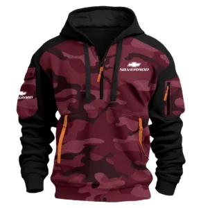 Chevrolet Silverado Exclusive Logo Hoodie Half Zipper Ute QTUT280525A1CS - Marron