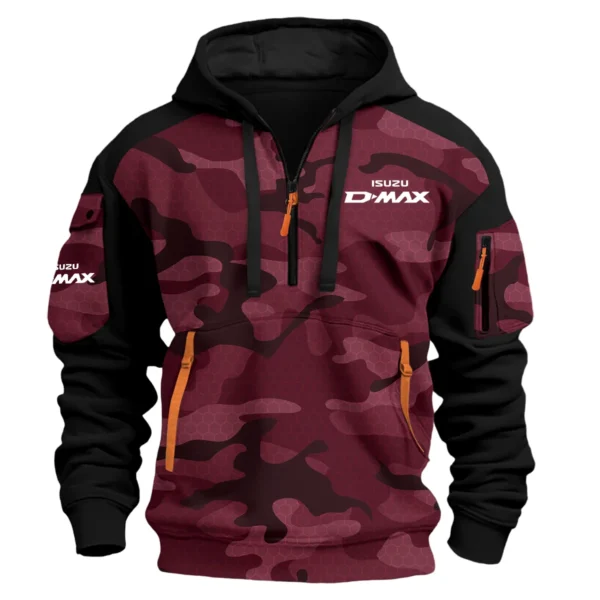 Isuzu D-MAX Exclusive Logo Hoodie Half Zipper Ute QTUT280525A1ID - Marron