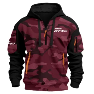 Mazda BT-50 Exclusive Logo Hoodie Half Zipper Ute QTUT280525A1MBT - Marron