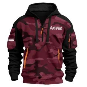 Mitsubishi Triton Exclusive Logo Hoodie Half Zipper Ute QTUT280525A1MT - Marron