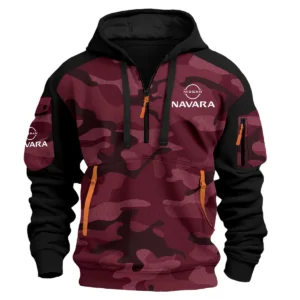 Nissan Navara Exclusive Logo Hoodie Half Zipper Ute QTUT280525A1NNA - Marron