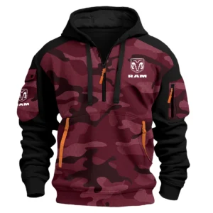RAM Trucks Exclusive Logo Hoodie Half Zipper Ute QTUT280525A1RAM - Marron
