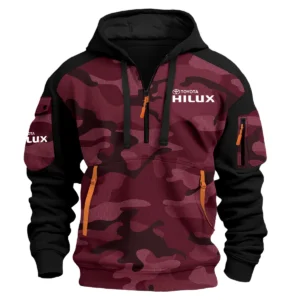 Toyota Hilux Exclusive Logo Hoodie Half Zipper Ute QTUT280525A1TH - Marron