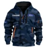 Ford Exclusive Logo Fashion Hoodie Half Zip BLC11625A1FRD1 - Navy