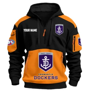 Fremantle Dockers Australian Football League Exclusive Logo Hoodie Half Zipper HOAFL190525A01FRE - Orange