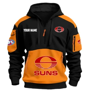 Gold Coast SUNS Australian Football League Exclusive Logo Hoodie Half Zipper HOAFL190525A01GCFC - Orange